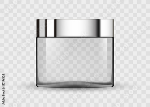 Photo Glass transparent jar for cosmetic cream
