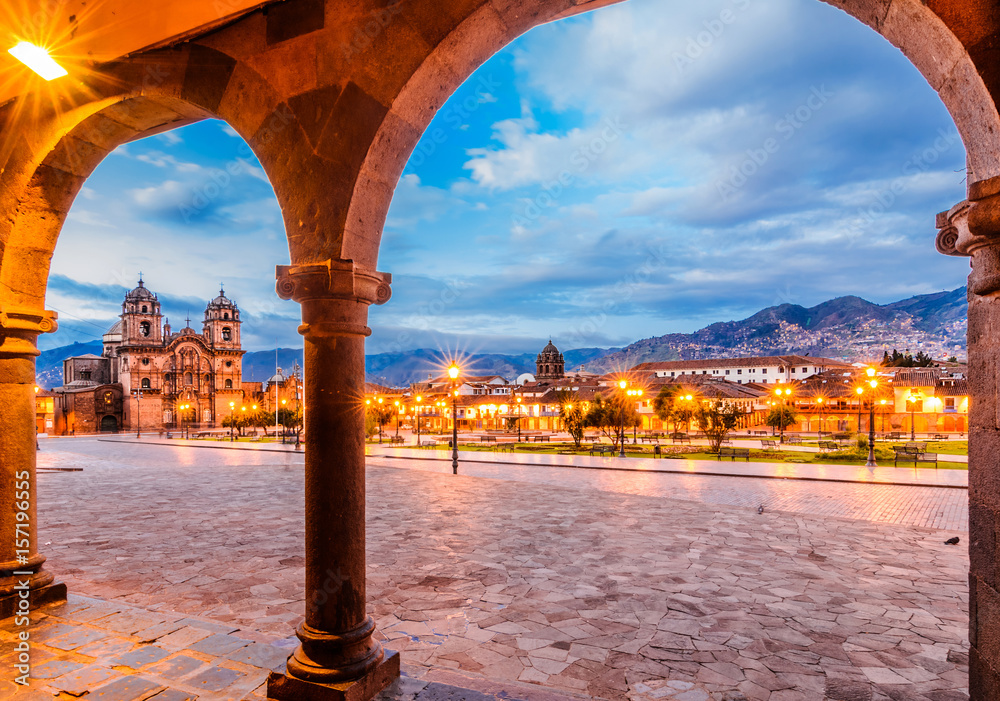 Plaza de Armas early in morning,Cusco, Peru - obrazy, fototapety, plakaty 