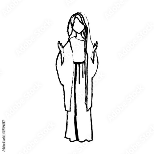saint virgin mary religion catholic image vector illustration