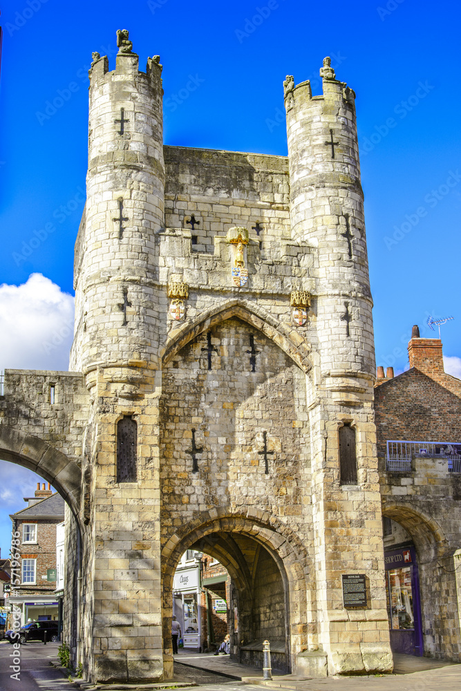 Monk bar, tower in York, Yorshire, UK