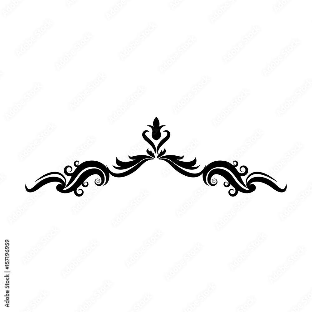 ornate floral corner and border. heraldic classic design elements. vector illustration