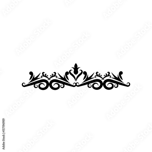 ornate floral corner and border. heraldic classic design elements. vector illustration