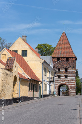 Altstadt von Stege mit Mon Museum und alten Stadtturm, Seeland, Dänemark