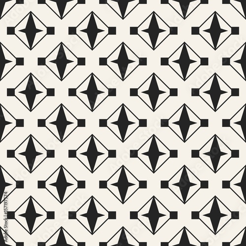 Free Download Abstract concept vector monochrome geometric pattern. Black and white minimal background. Creative illustration template. Seamless stylish texture. For wallpaper, surface, web design, textile, decor. - GFXLoad