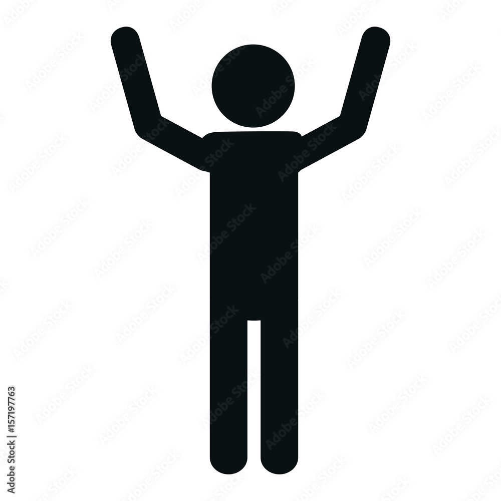 pictogram man with hands up icon over white background. vector illustration pictogram man with hands up icon over white background. vector illustration