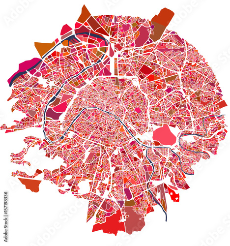 vector map of the city of Paris, France