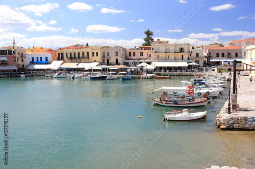 View of the old harbor of Rethymno. Crete, Greece.