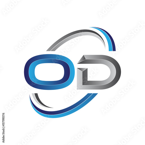 Simple initial letter logo modern swoosh OD