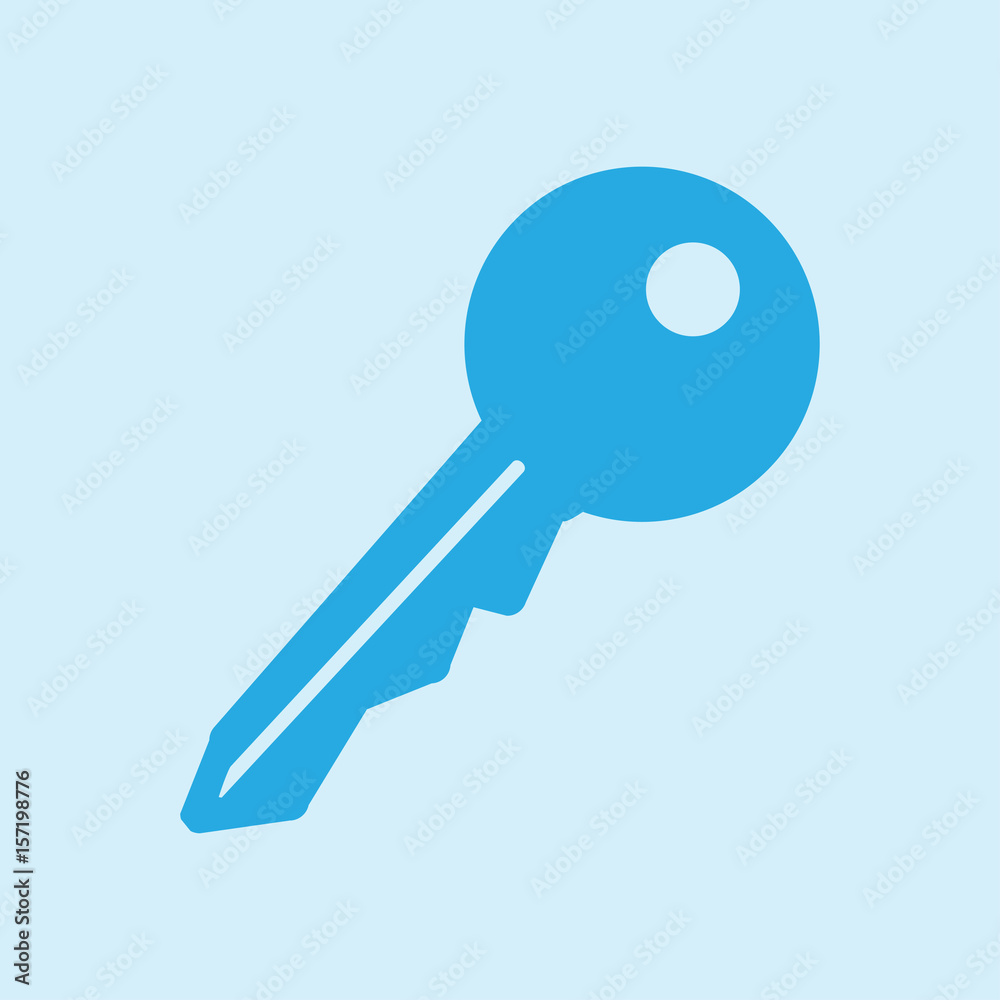 Key icon. Lock symbol. Security sign. Flat design style. Key icon. Lock symbol. Security sign. Flat design style.