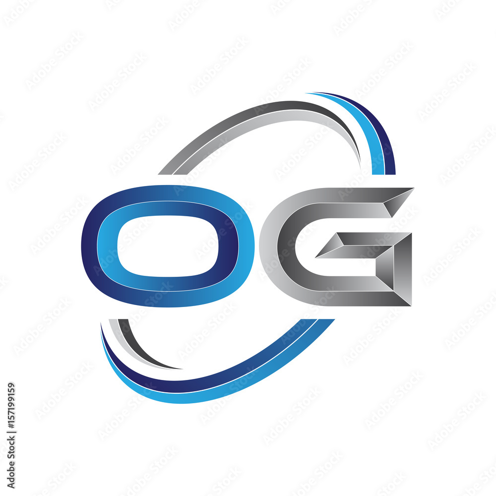 Simple initial letter logo modern swoosh OG