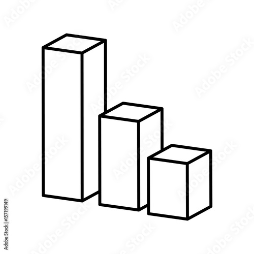 Graphic statistical bar icon over white background. vector illustration