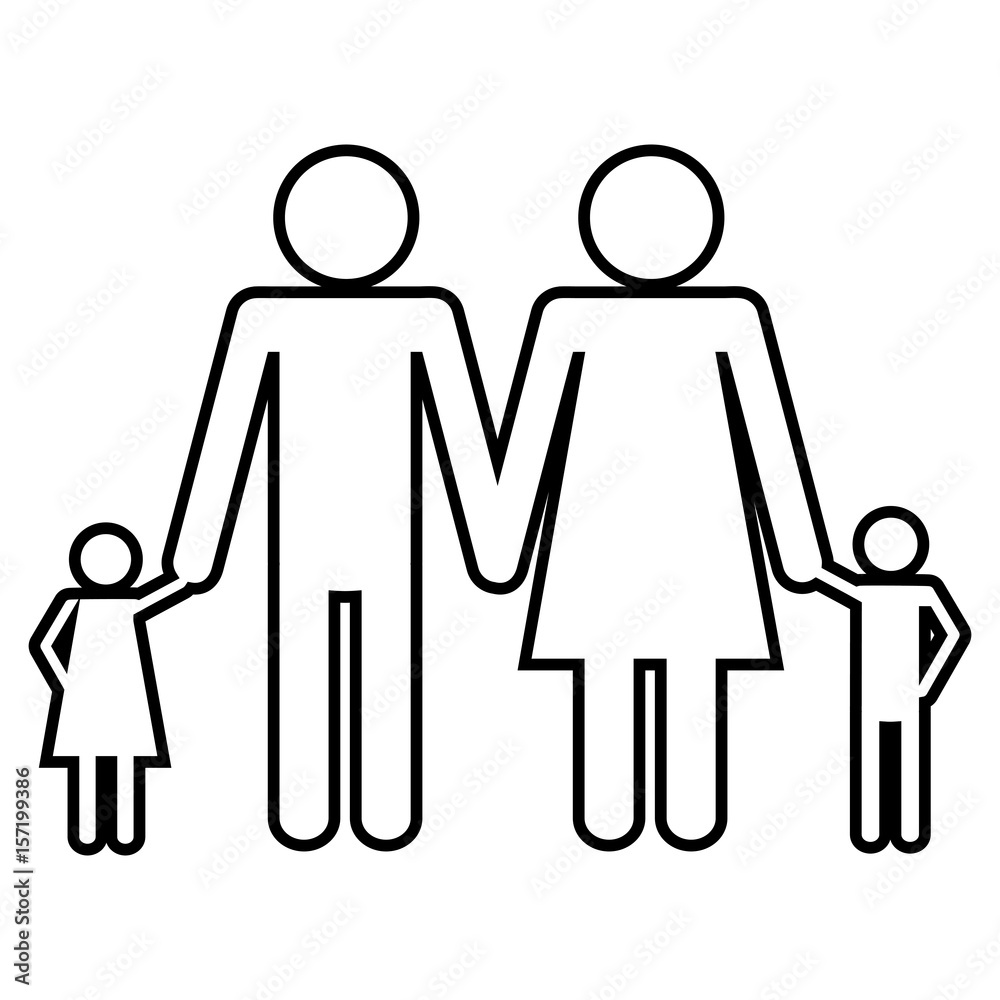 pictogram family with kids icon over white background. vector illustration pictogram family with kids icon over white background. vector illustration