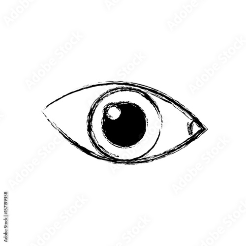 sketch eye human optical look watch icon vector illustration