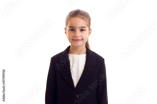 Little girl in black jacket 