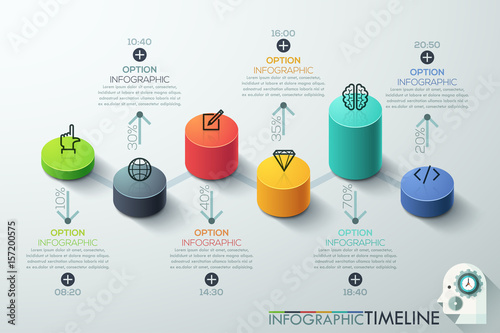 Modern business cylinder 3d style options banner.
