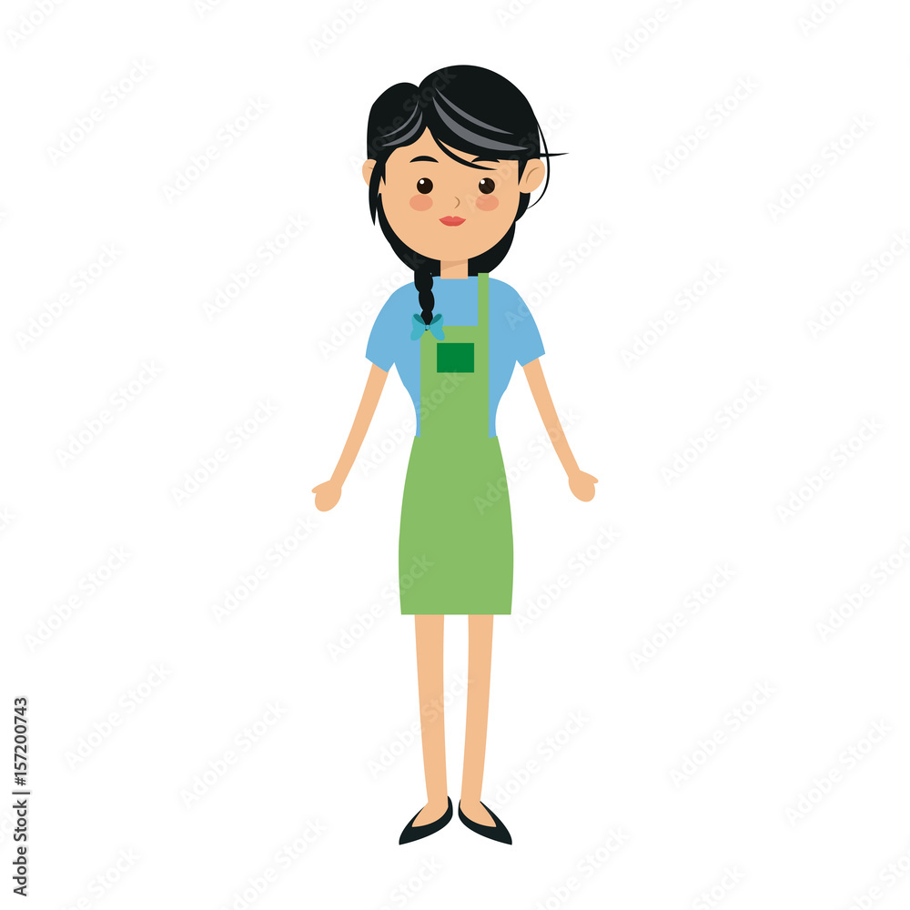 cartoon girl daughter kid young family vector illustration