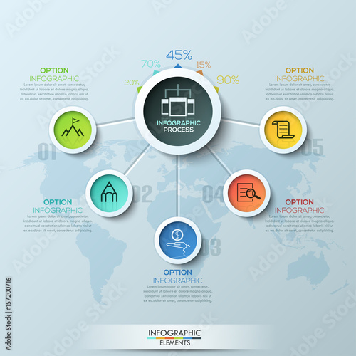 Modern business circle origami style options banner
