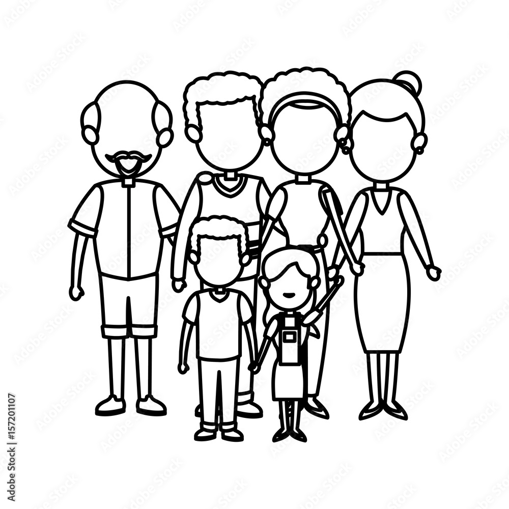 cute family people together members vector illustration