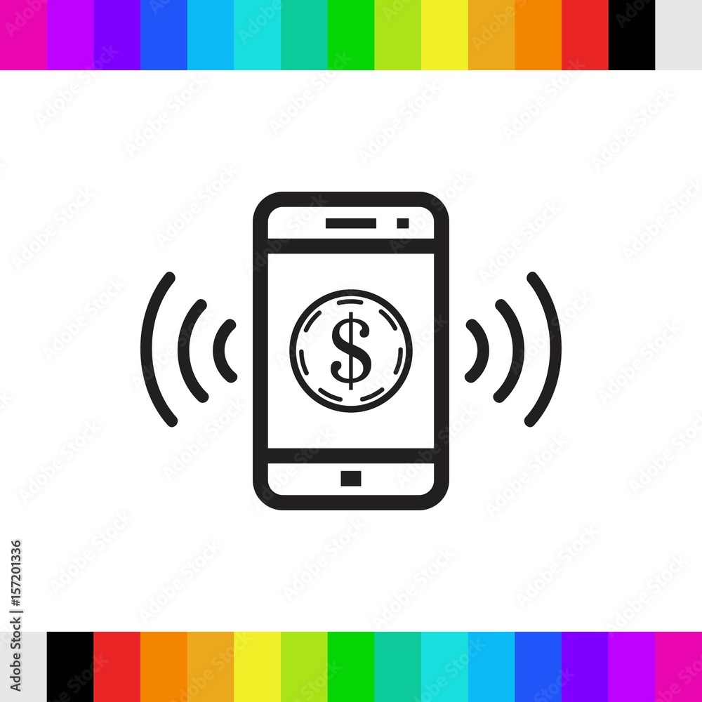 phone and money icon stock vector illustration flat design phone and money icon stock vector illustration flat design