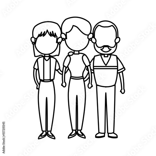 family parent and grandparents together character vector illustration © Jemastock