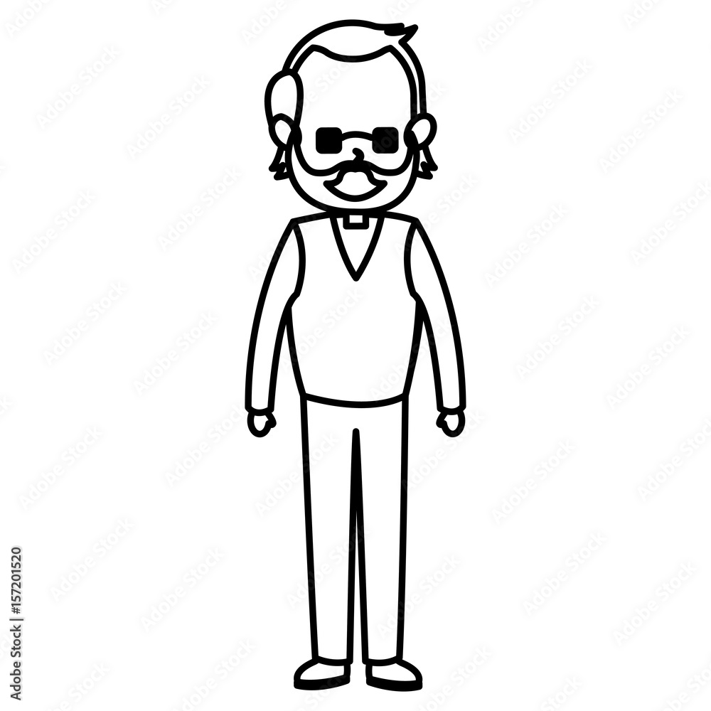 cartoon man male parent family adult member vector illustration