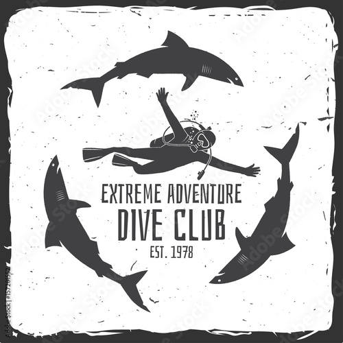 Scuba diving club. Vector illustration.