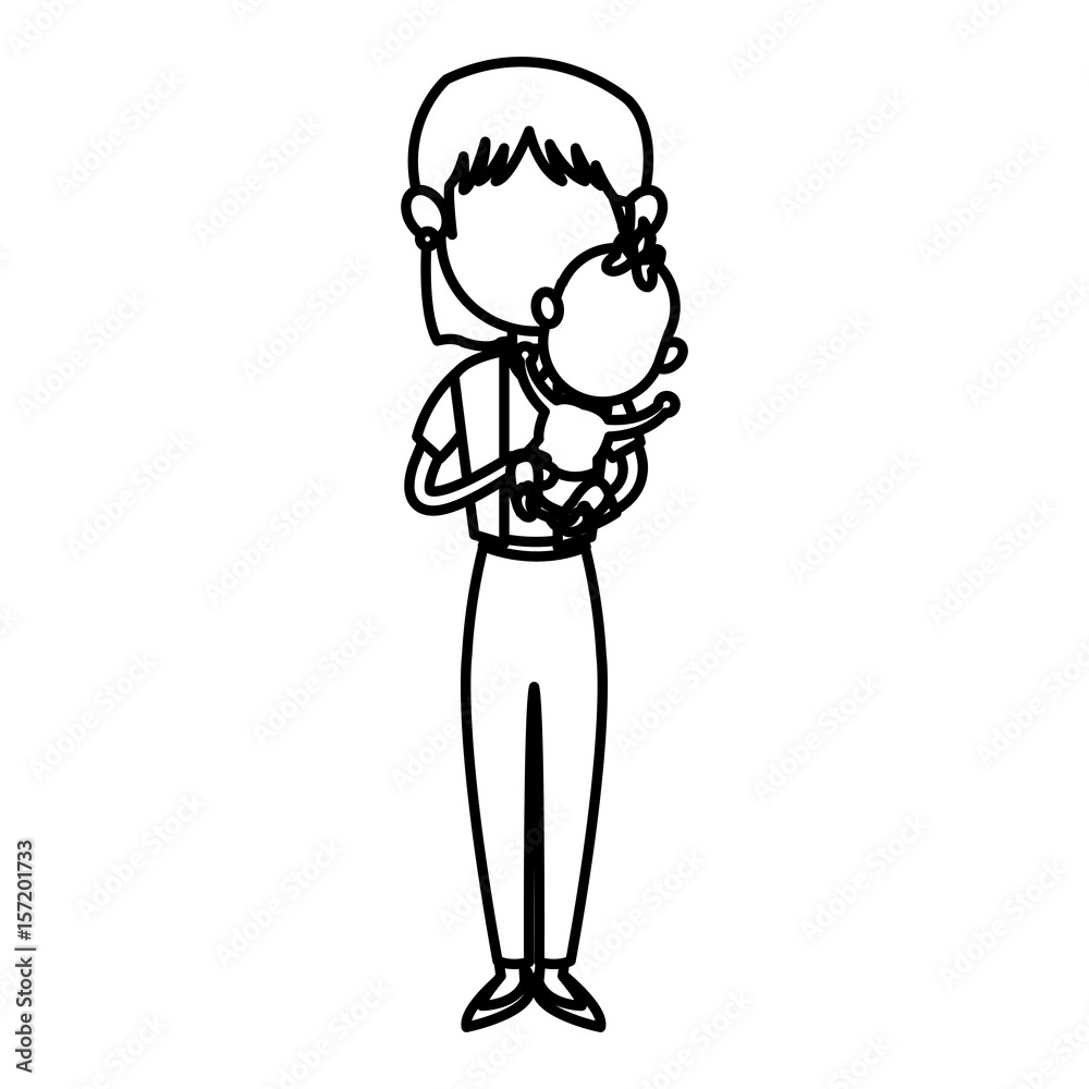 family mother carrying her baby cute image vector illustration family mother carrying her baby cute image vector illustration