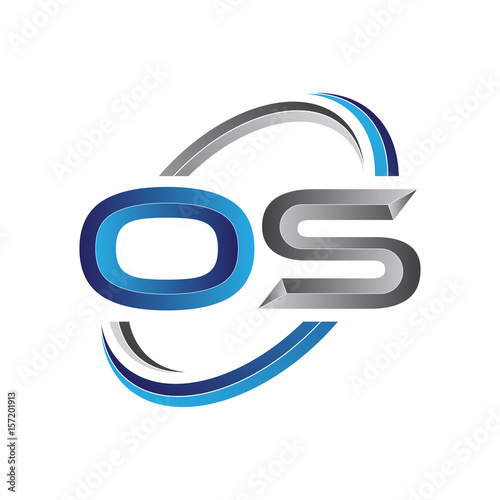 Simple initial letter logo modern swoosh OS