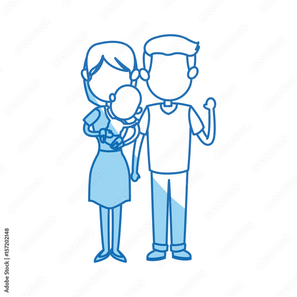 cute couple holding baby boy standing image vector illustration cute couple holding baby boy standing image vector illustration