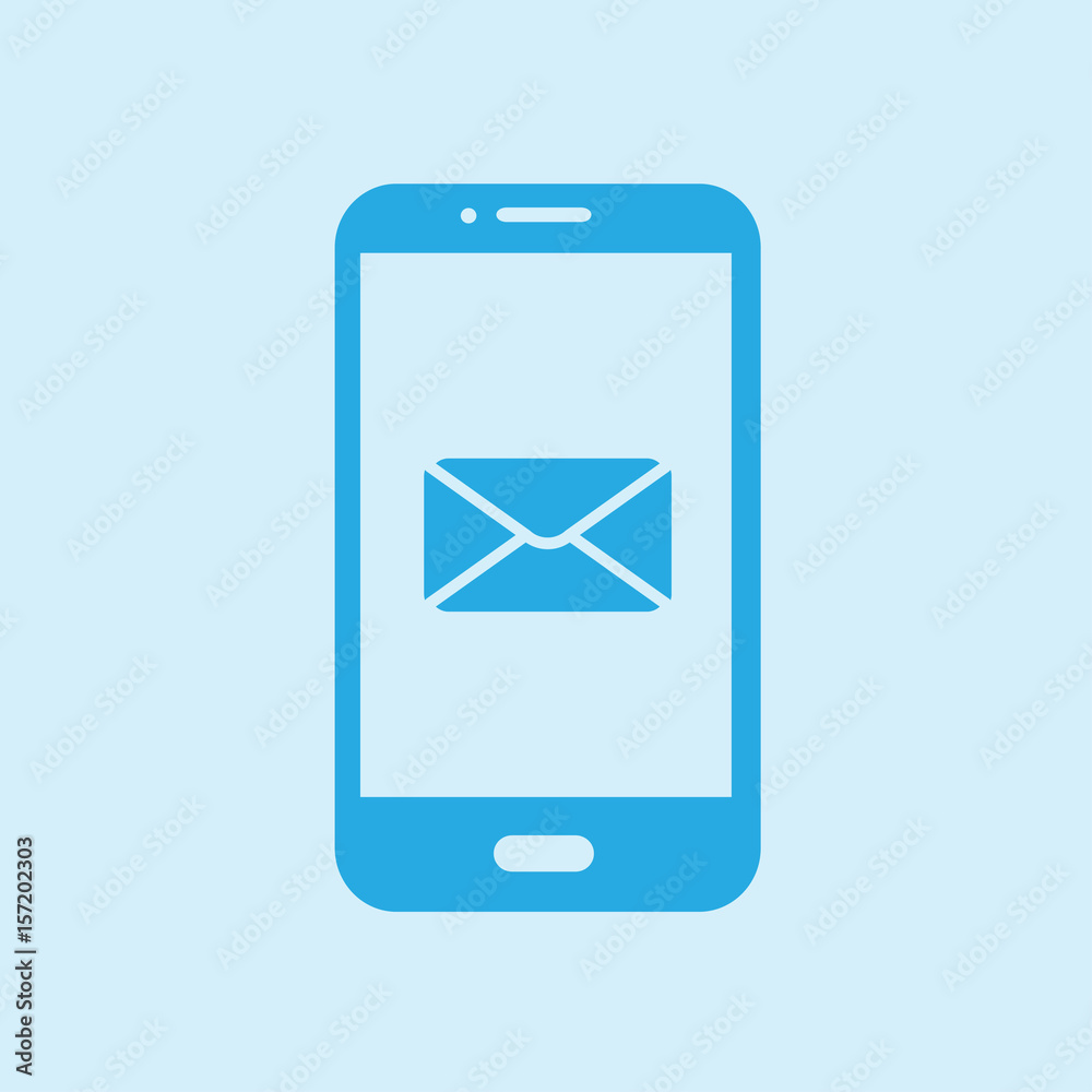 Smartphone email or sms icon. Mobile mail sign symbol. Smartphone email or sms icon. Mobile mail sign symbol.