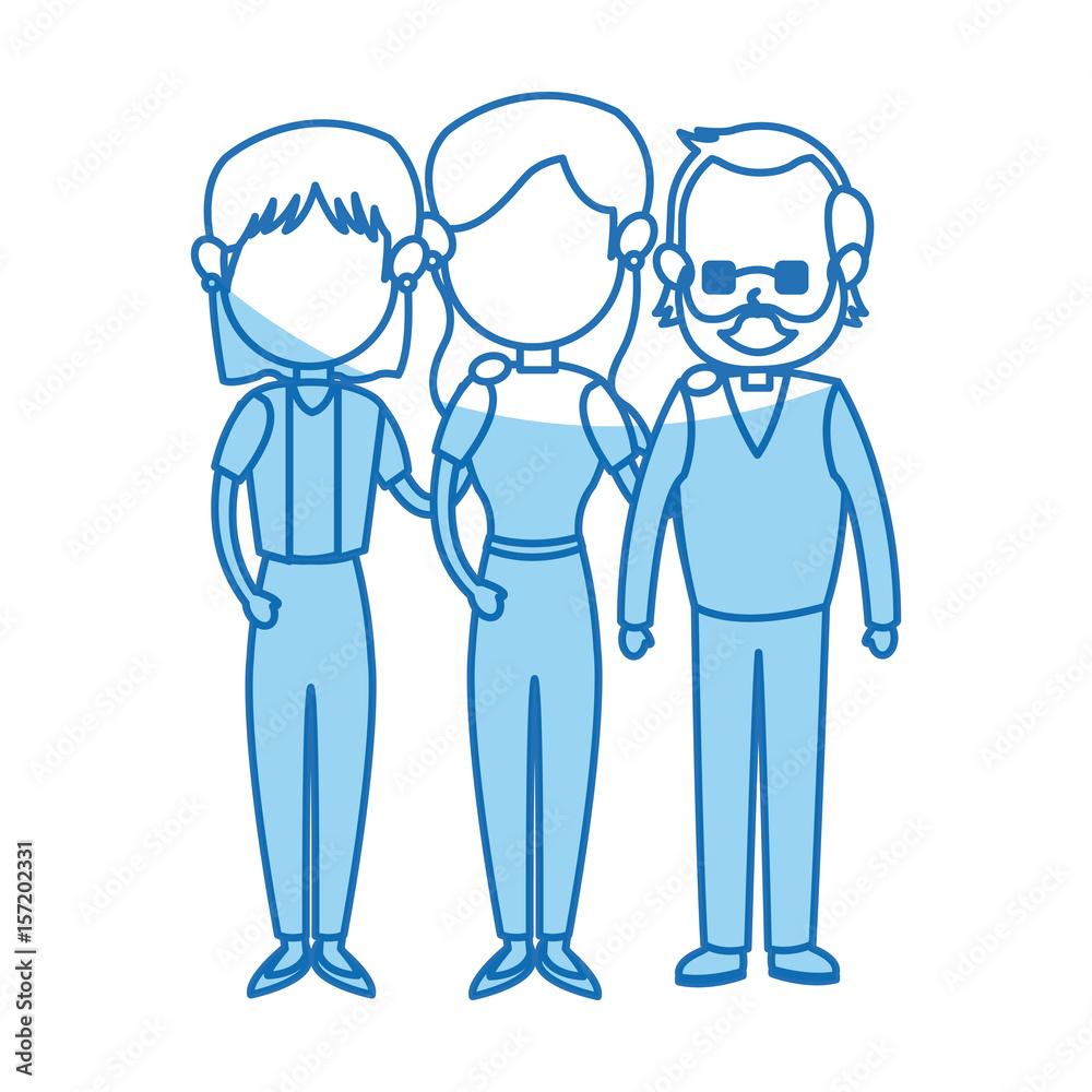 lovely grandparents with young woman. family and relationships vector illustration lovely grandparents with young woman. family and relationships vector illustration
