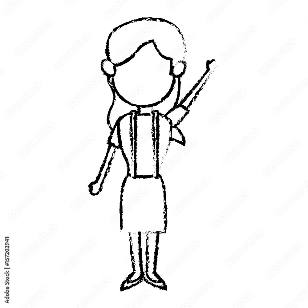 portrait of pretty teenage girl. daughter, sister standing. vector illustration portrait of pretty teenage girl. daughter, sister standing. vector illustration