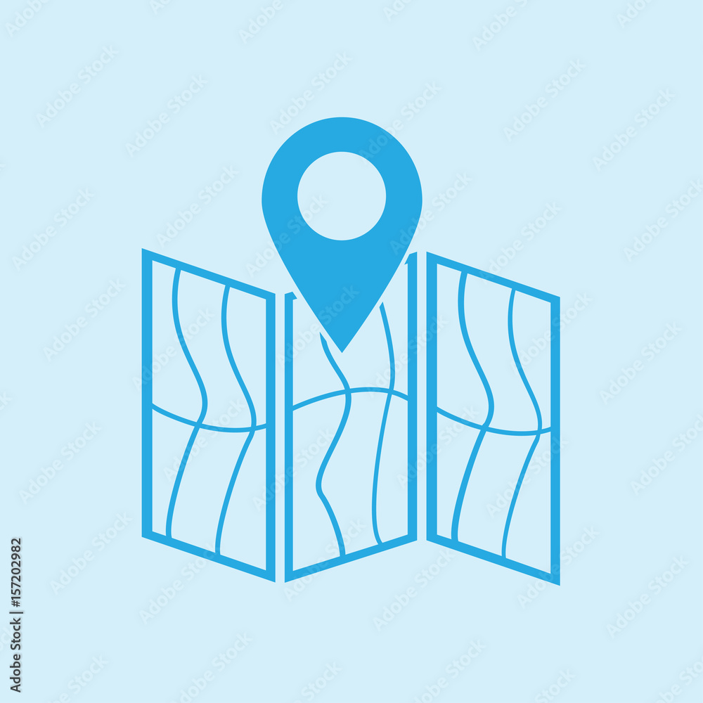 Map icon. Location symbol. Flat design style. Map icon. Location symbol. Flat design style.