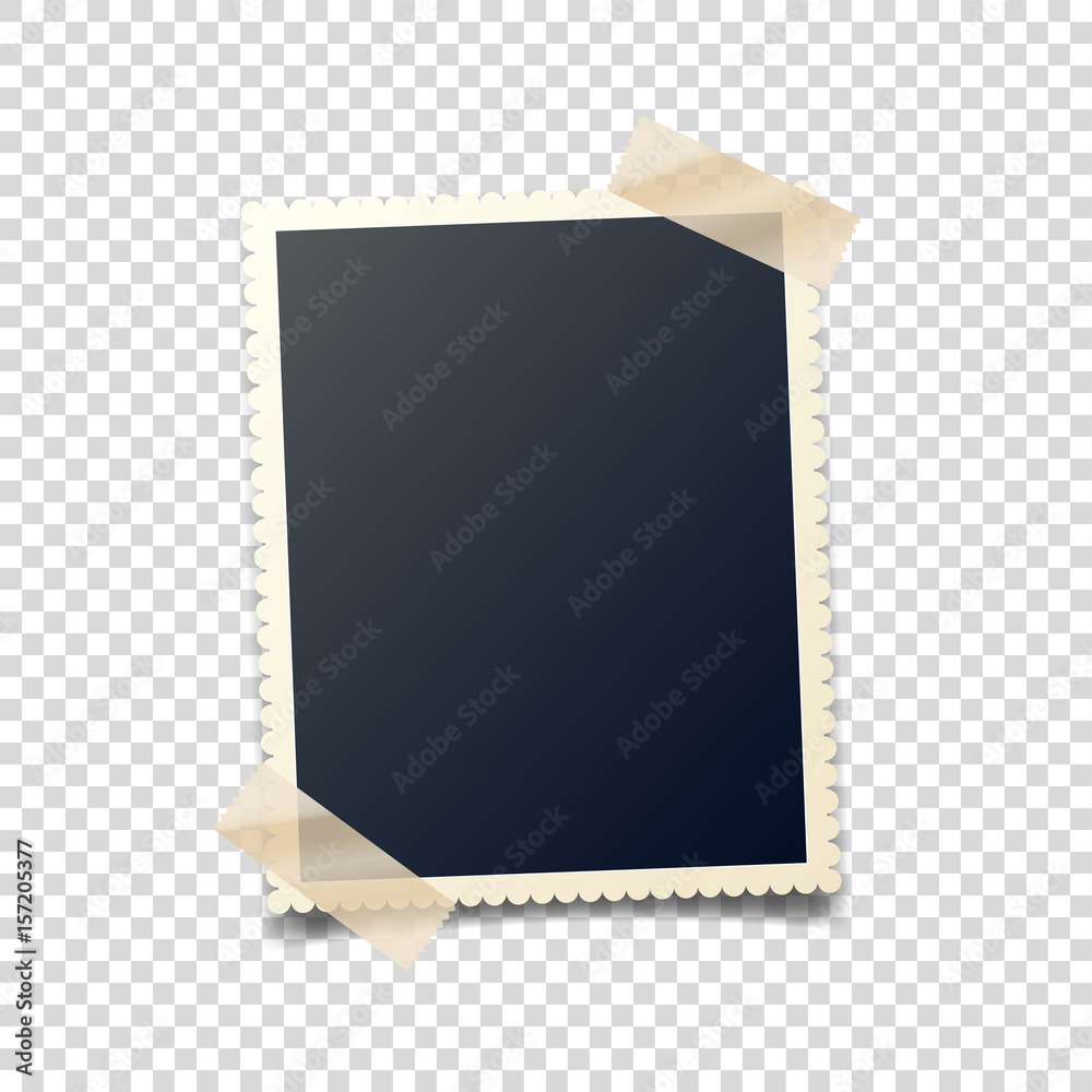 Old Photo With Tape Stock Illustration - Download Image Now - Instant  Camera, Border - Frame, Picture Frame - iStock