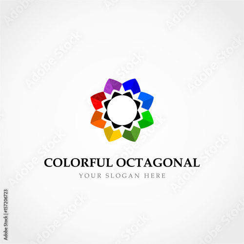 Free Download Colorful Octagonal Logo - GFXLoad