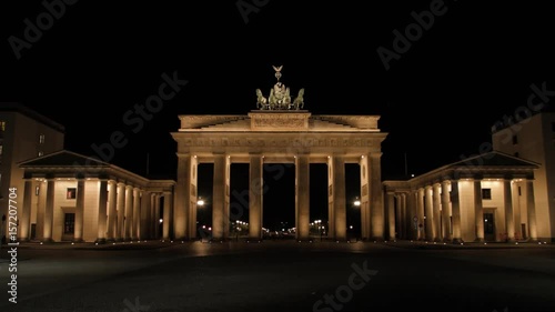 Berlin Brandenburger Gate Establishing Shot At Night