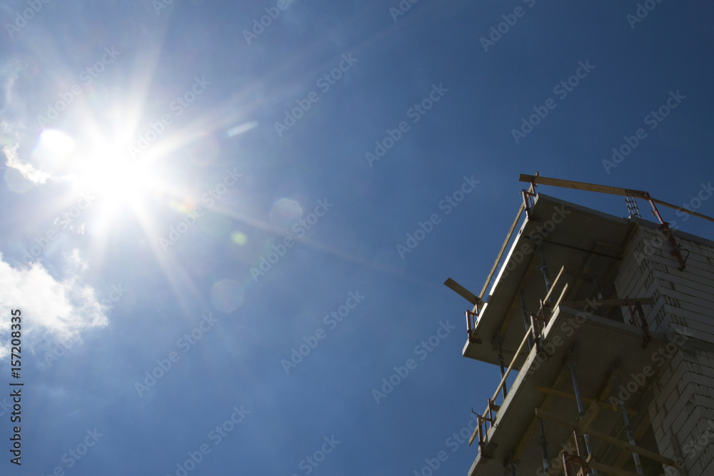Constrution site with blue sky background Constrution site with blue sky background