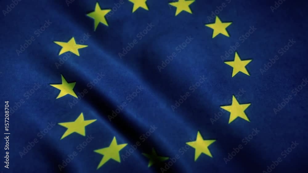 Europe Flag Blowing in the Wind Europe Flag Blowing in the Wind