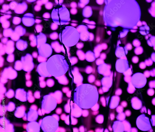 Photography A volumetric array of blue LED light spheres creating a three-dimensional light show