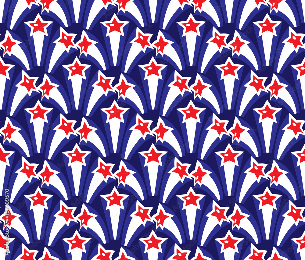 Independence Day of America seamless pattern. July 4th endless background. USA national holiday repeating texture with stars. Vector illustration Independence Day of America seamless pattern. July 4th endless background. USA national holiday repeating texture with stars. Vector illustration