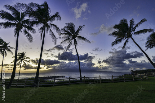 Sunset at Kapalua Point, Maui, Hawaii, USA.