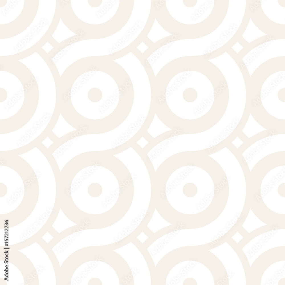 Naklejka premium Vector seamless geometric pattern composed with circles and lines. Modern stylish rounded stripes texture. Repeating abstract background