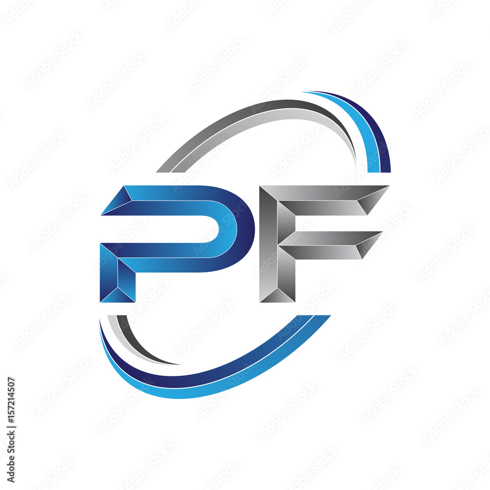 Simple initial letter logo modern swoosh PF Simple initial letter logo modern swoosh PF