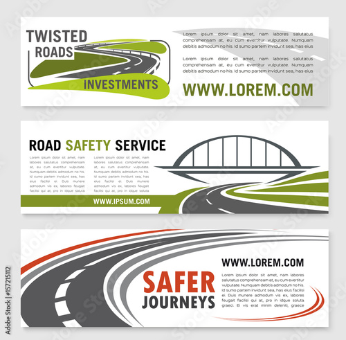 Vector banners for road safety service company