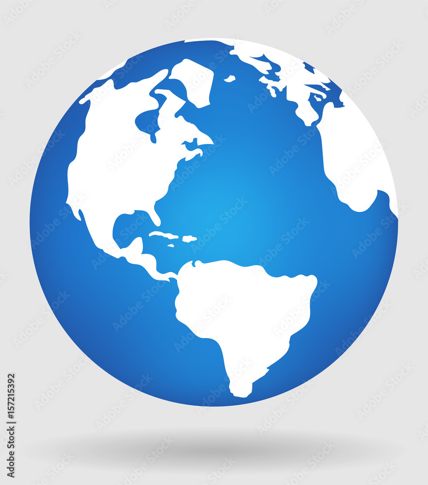 Earth globe Flat planet icon Vector illustration