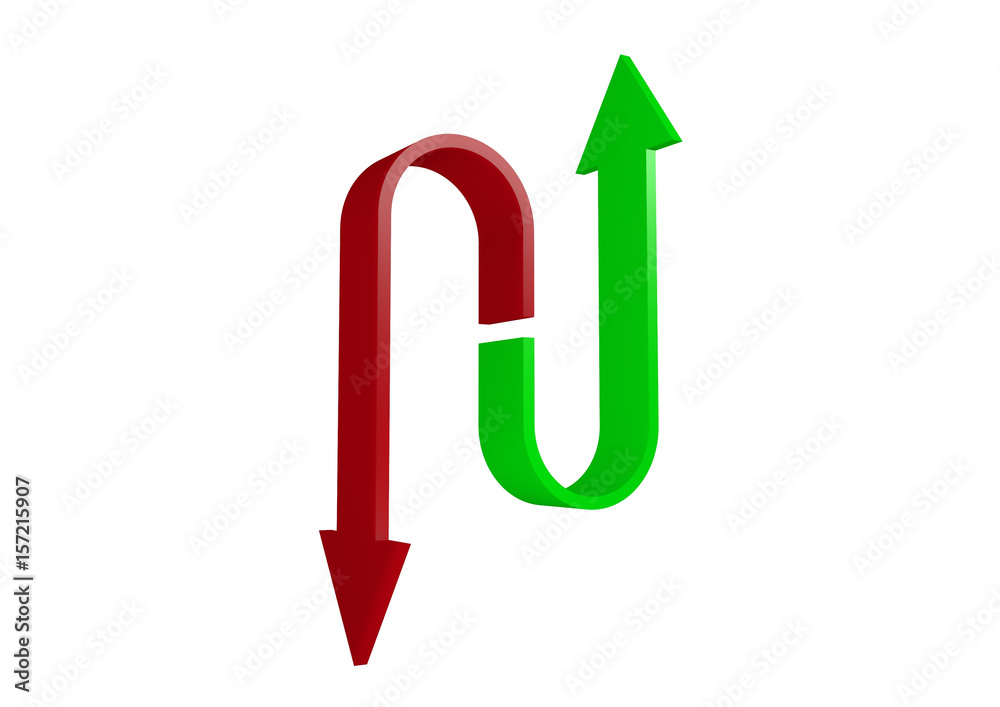 Setas em direções opostas Setas em direções opostas