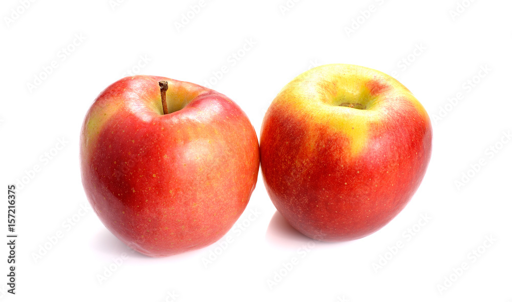 red-yellow apple on a white background red-yellow apple on a white background