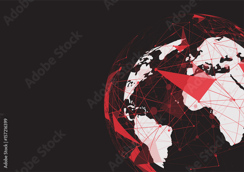 Global network connection. World map point and line composition concept of global business. Vector Illustration