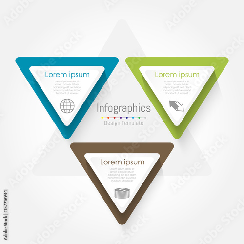 Vector triangle infographic template. Business concept with 3 options, parts, steps or processes. © Thanaporn