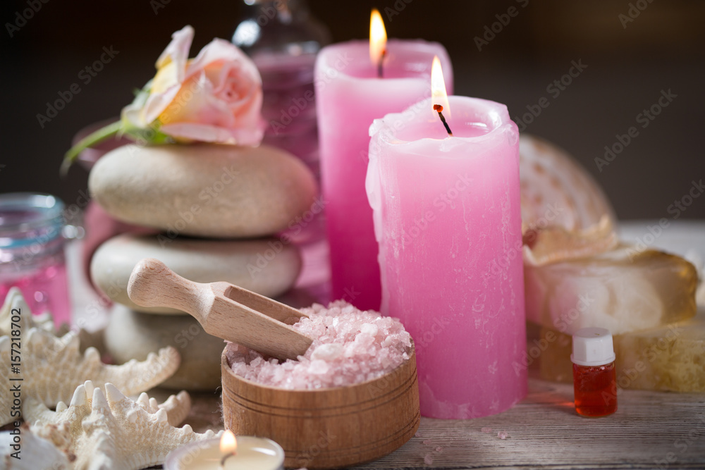 Beautiful composition of spa treatment